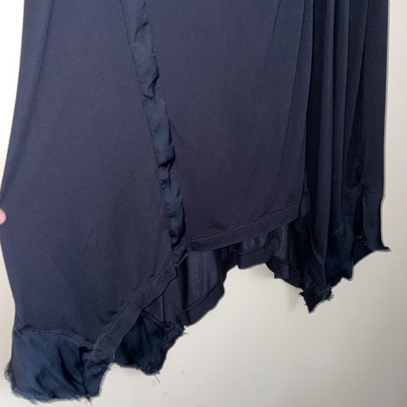 Free People Movement Black Button Down Asymmetrical Boho Flowy Midi Dress XS - Picture 4 of 6